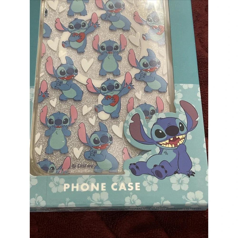 New Disney Stitch iPhone 16 pro max Phone Case‎ Valentine Day Gift hearts kisses
